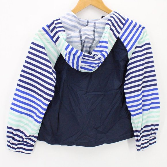 Hunter For Target Girls Striped Half-Zip Hooded Jacket Windbreaker L 10/12 NWT - Picture 7 of 9